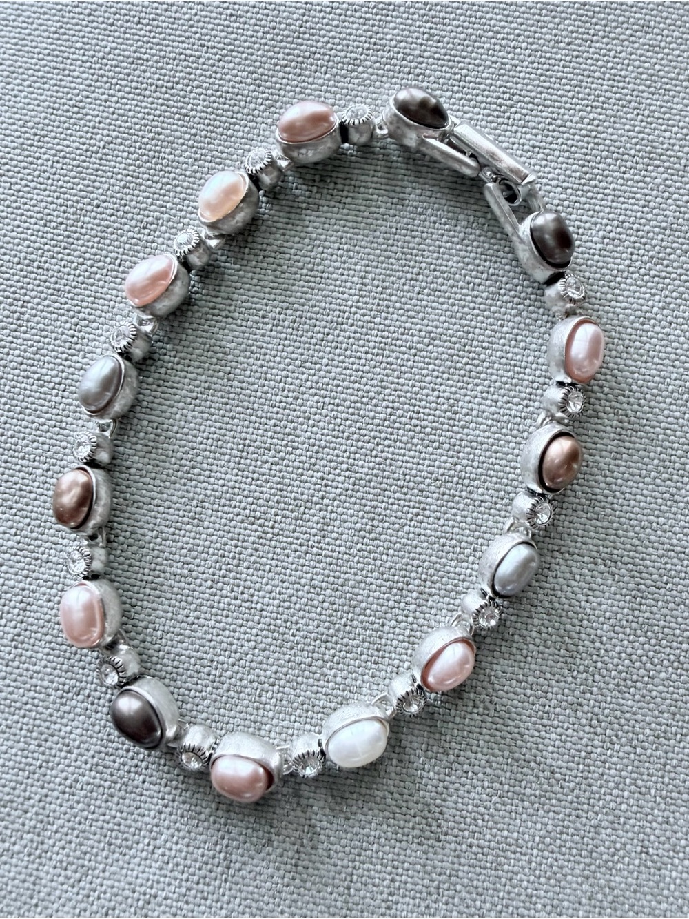 Multi-Hued Faux Pearl Tennis Bracelet - Women Jewelry